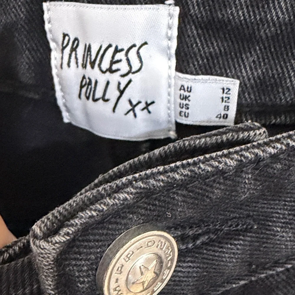 Princess Polly Black Wide Leg Jeans | 8